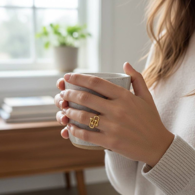 ✨ Tiffany Gold Wrap Ring – Modern Art on Your Finger