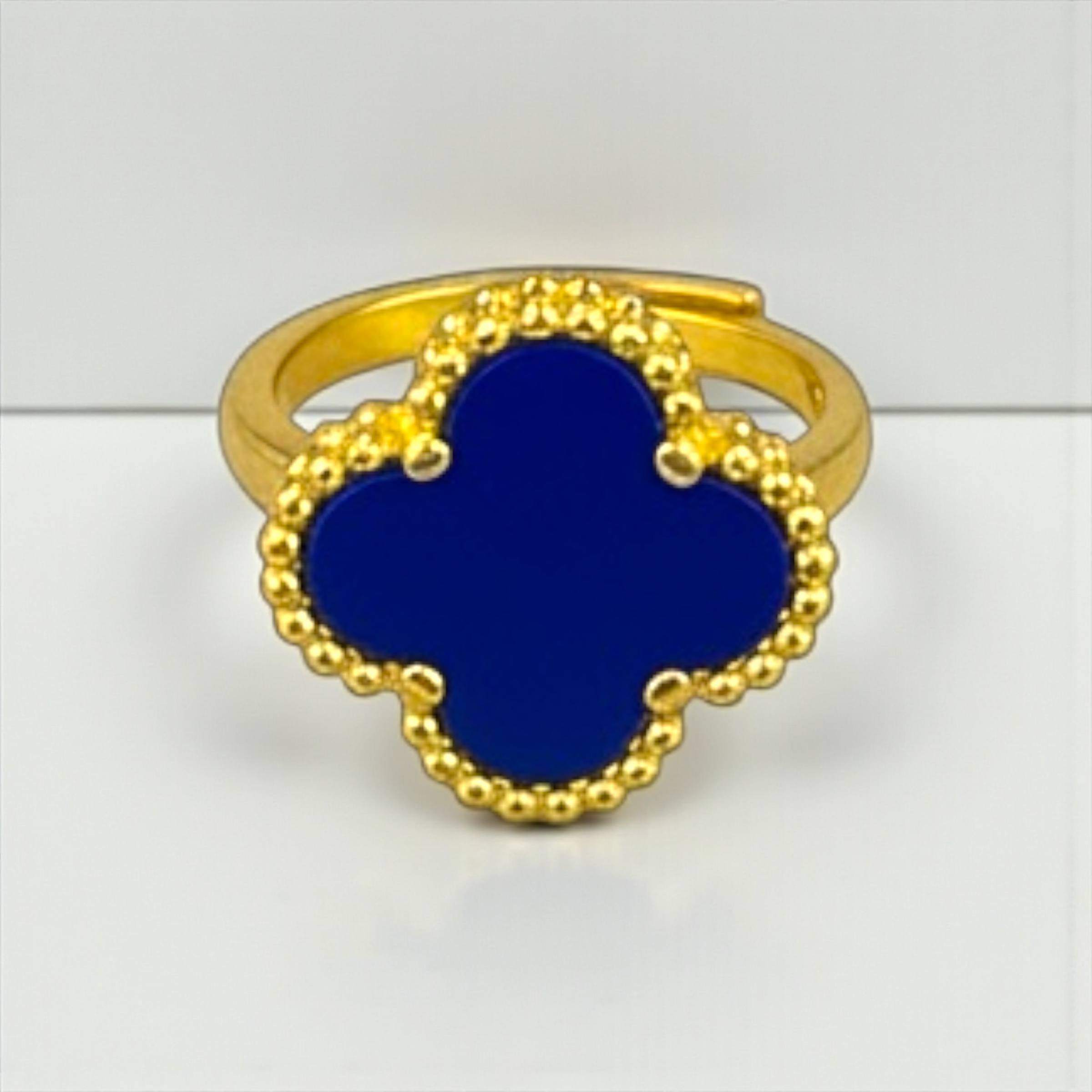 Vancleef Clover Ring โ Deep Blue Elegance ๐๐