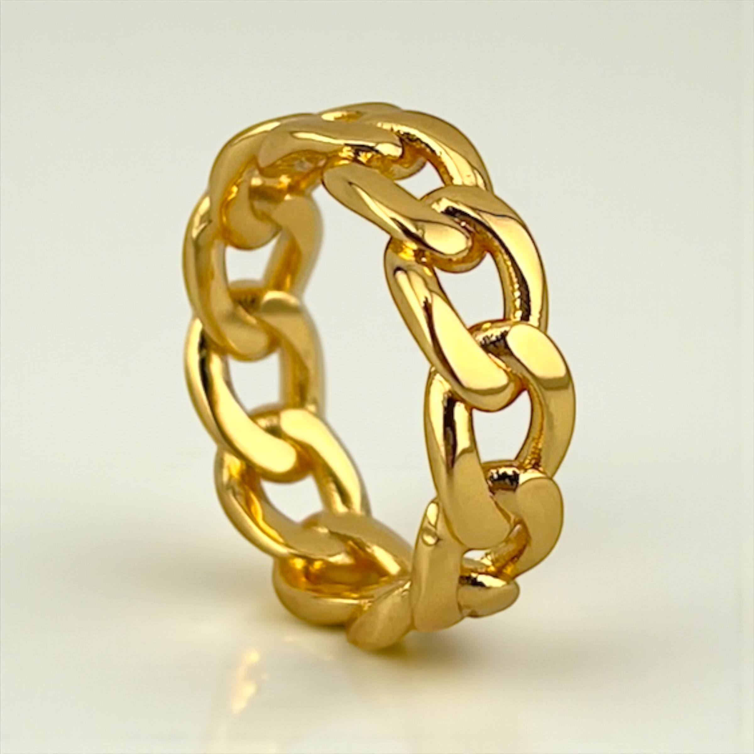 Bold Chain Link Ring – Gold