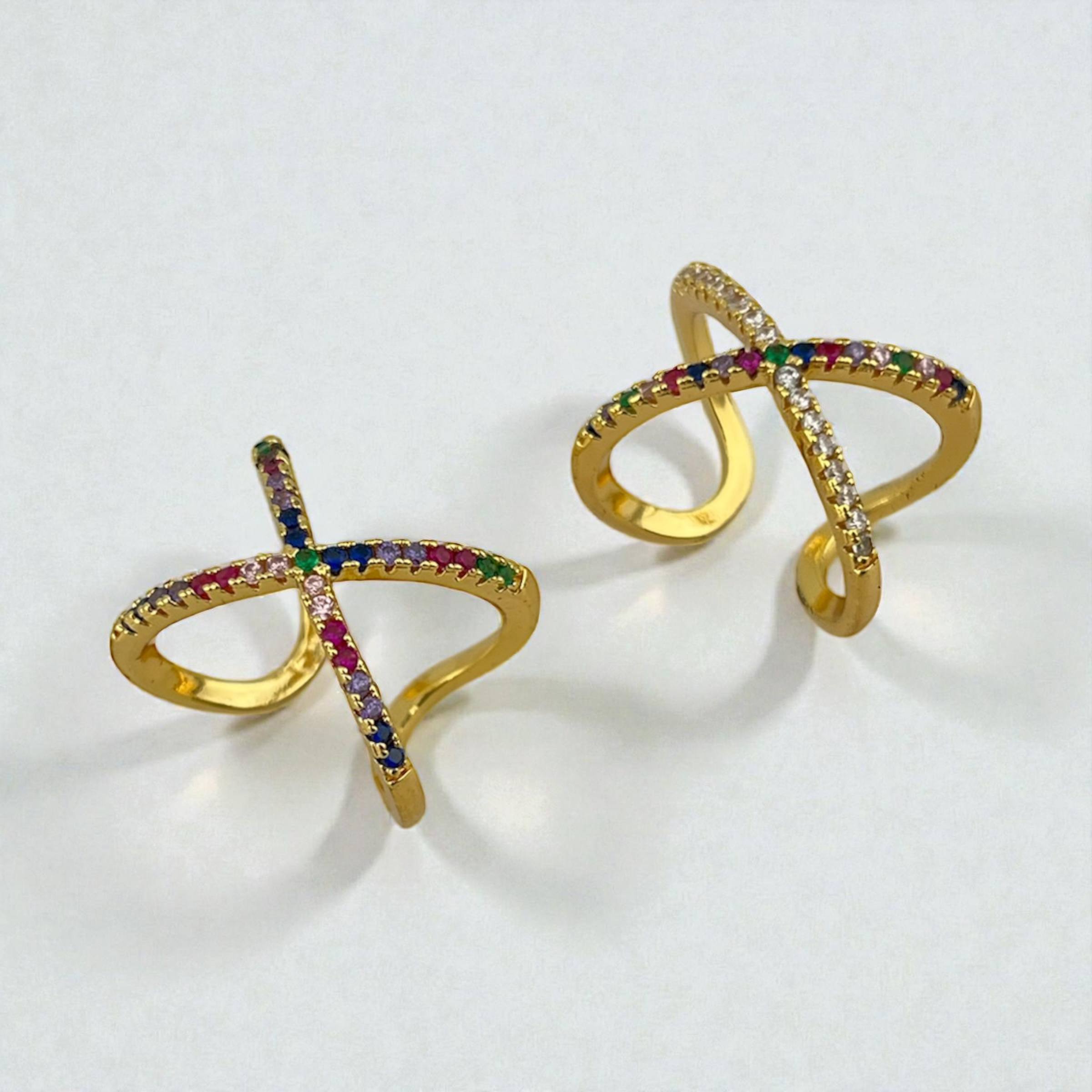 Starlight Criss Cross X-Ring ā Rainbow Glamour š«š