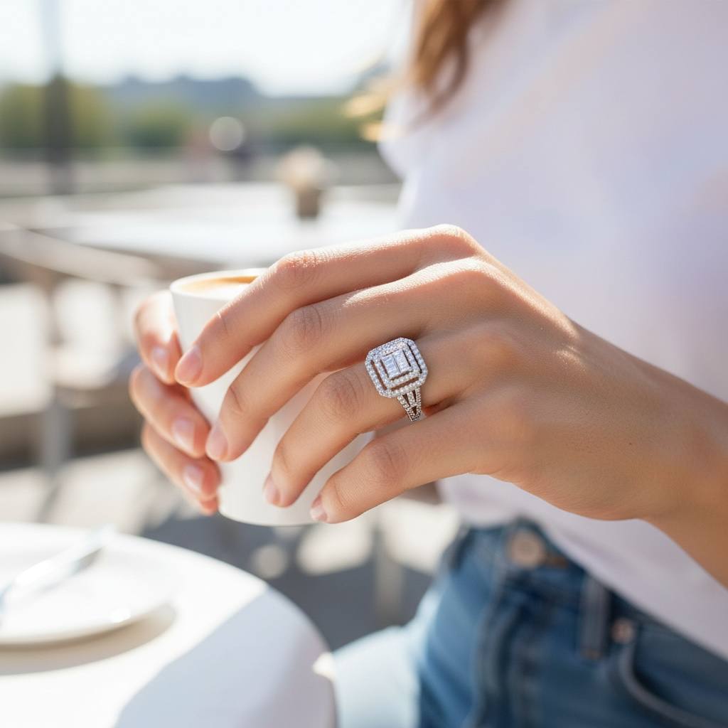 Diamond Prism Ring – Silver