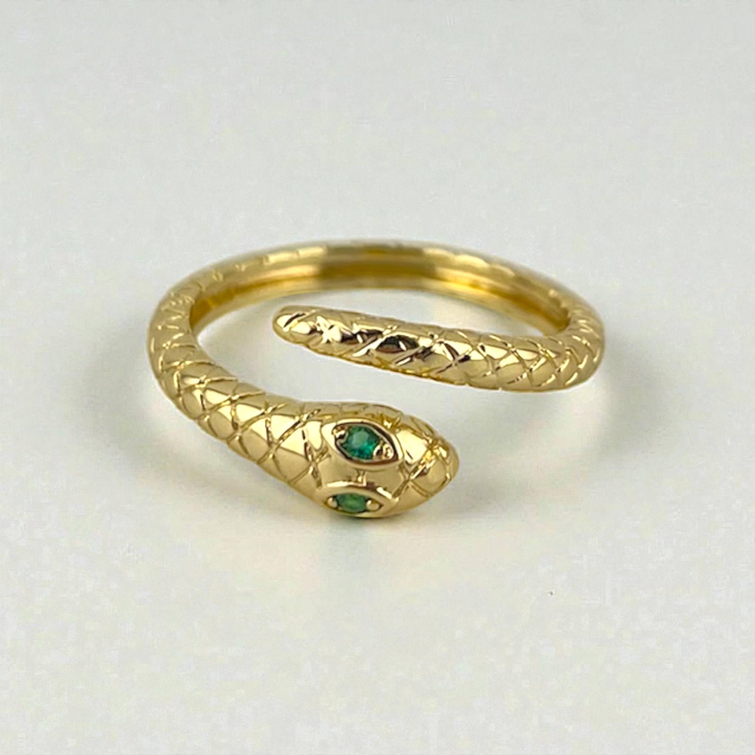 Golden snake Serpent Eye Ring ๐๐
