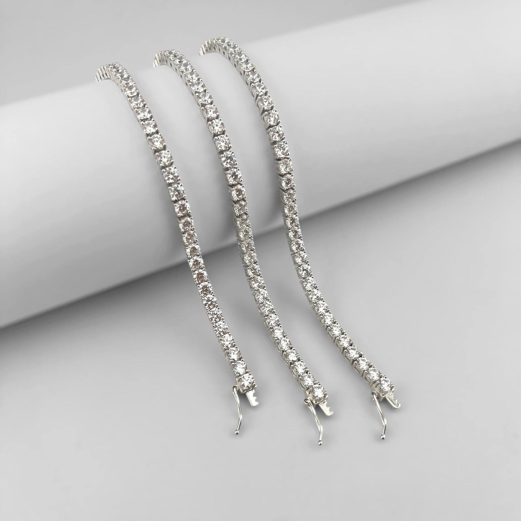 silver 925 (4mm) tennis bracelet transparent Crystal – Silver Sparkle Elegance ✨