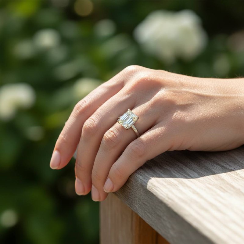 silver 925 Emerald-Cut Crystal Ring – Silver Radiance