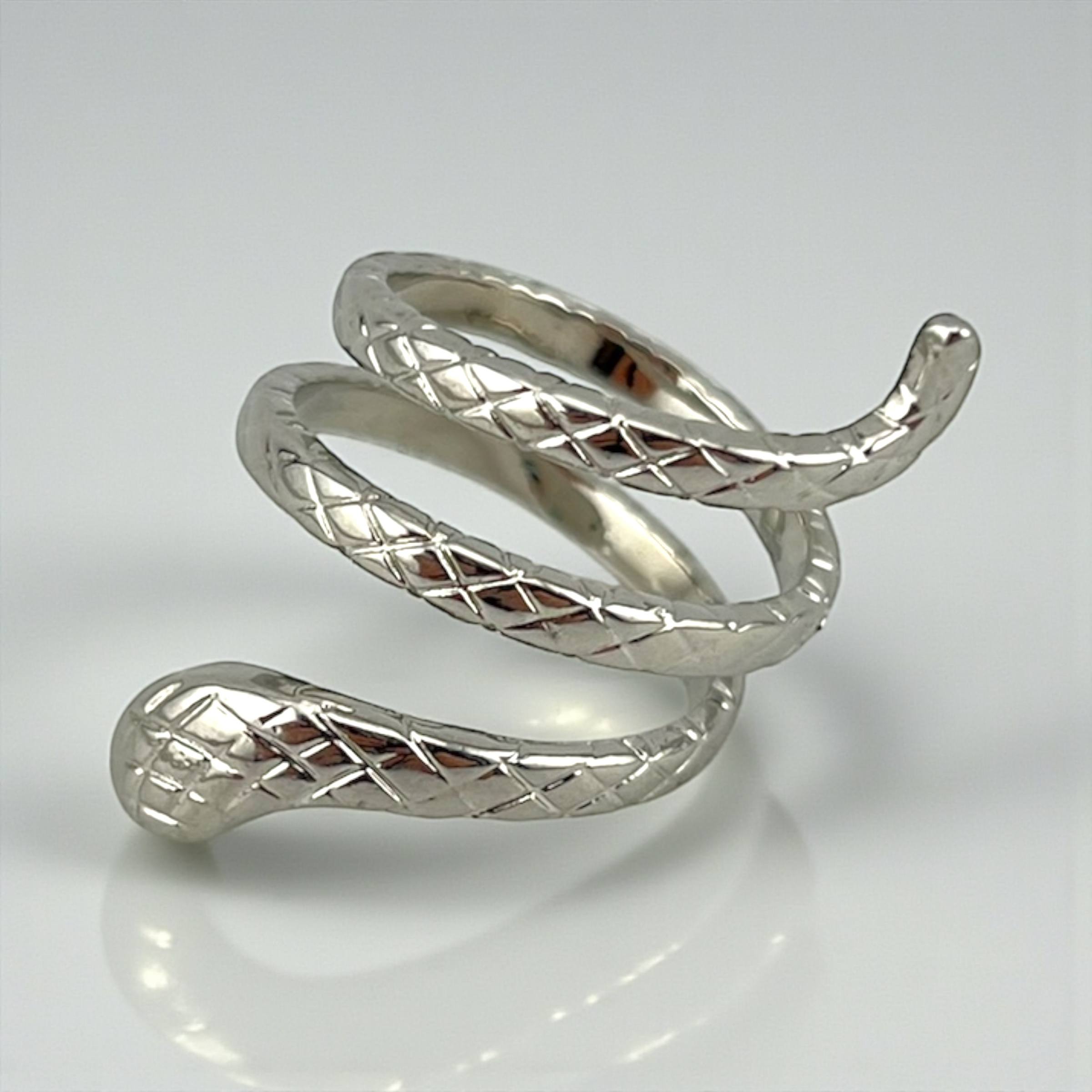 Silver Serpent Spiral Ring