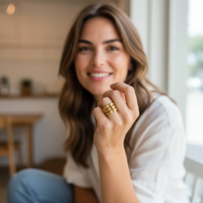 Bold Wave Ring – Pure Gold Shine