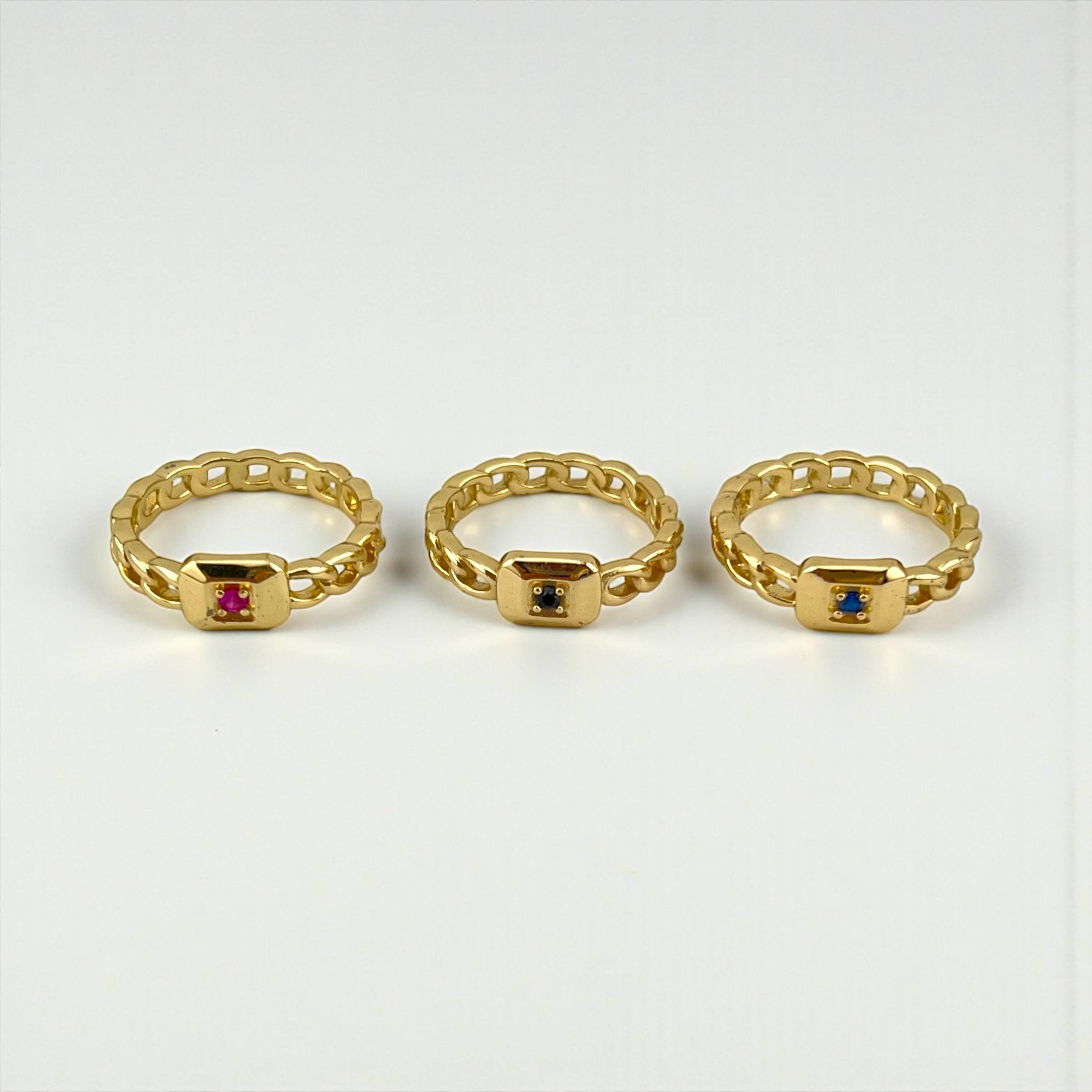 Mini Eye Link Ring – Gold