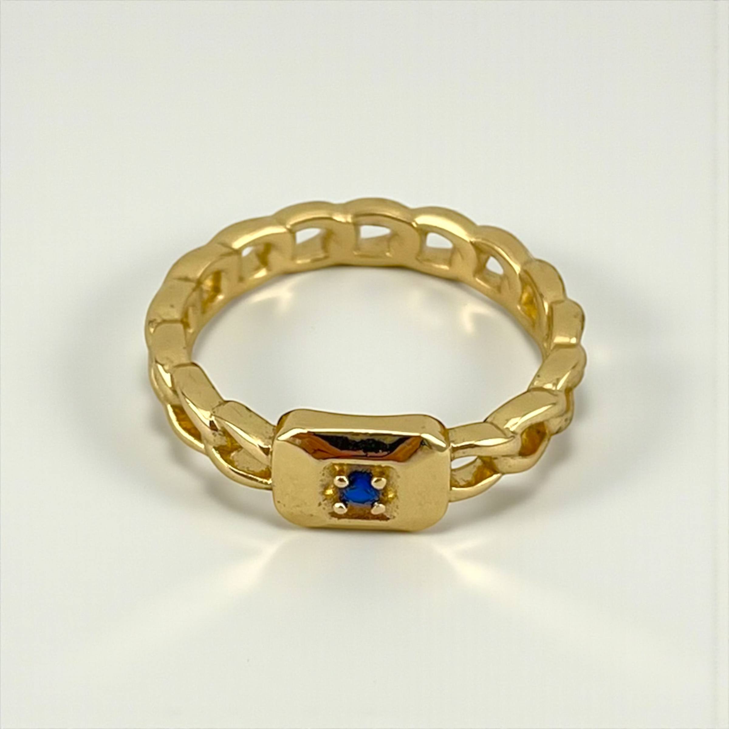 Mini Eye Link Ring – Gold