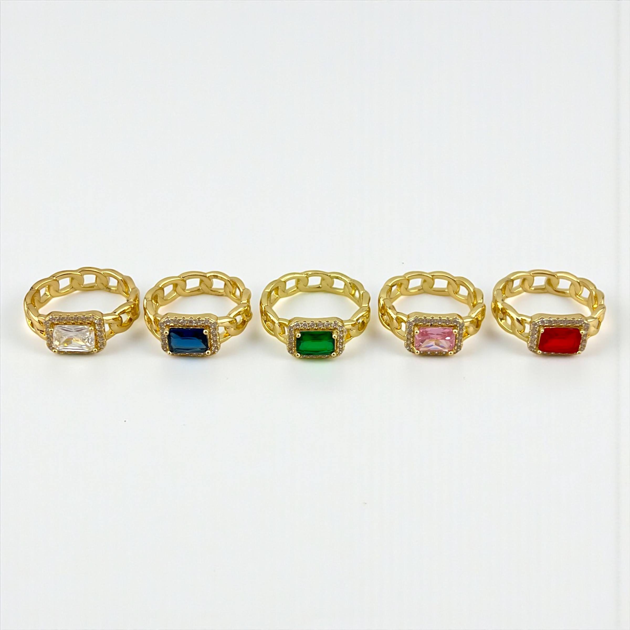 Royal Chain Gem Ring – Multiple Colors