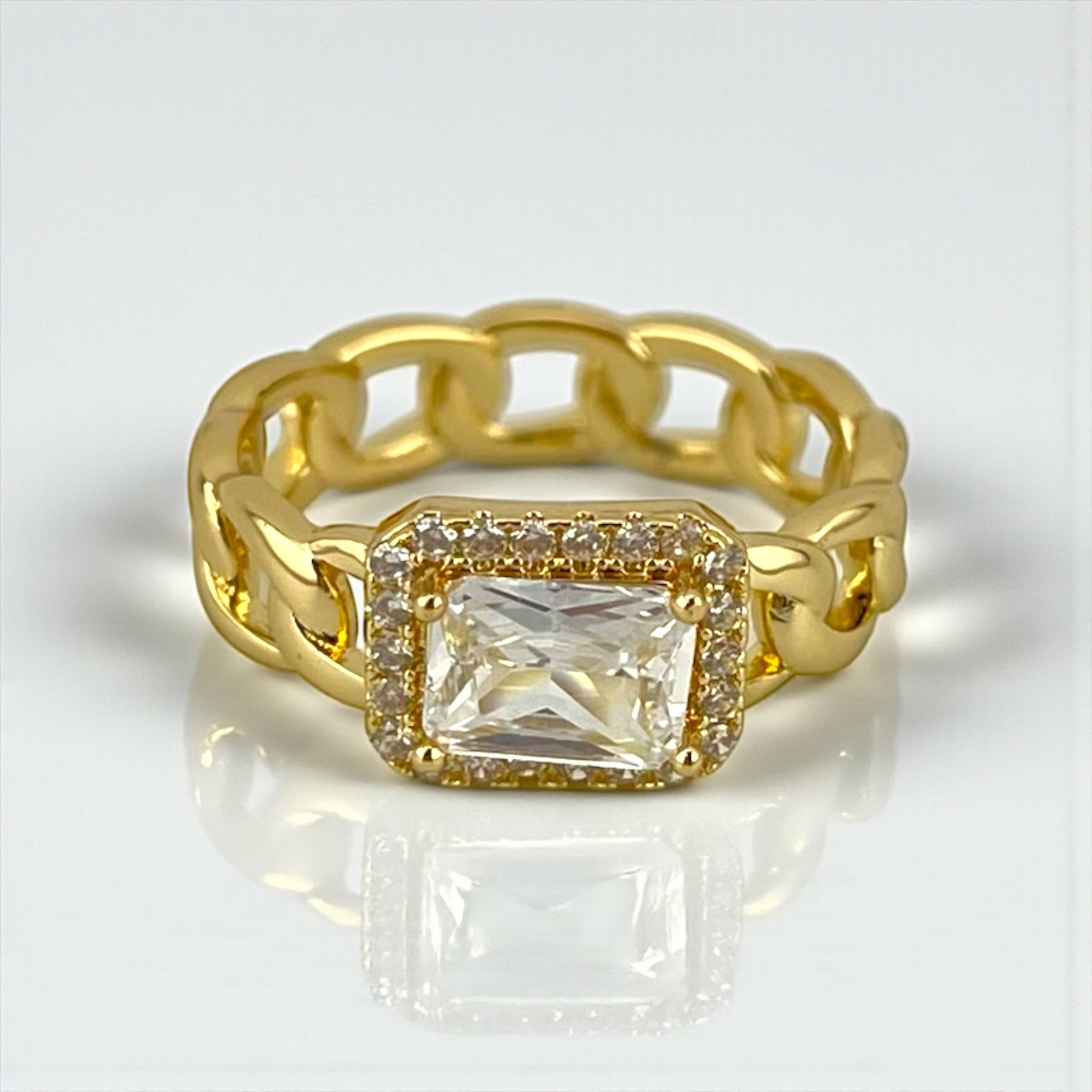 Royal Chain Gem Ring – Multiple Colors