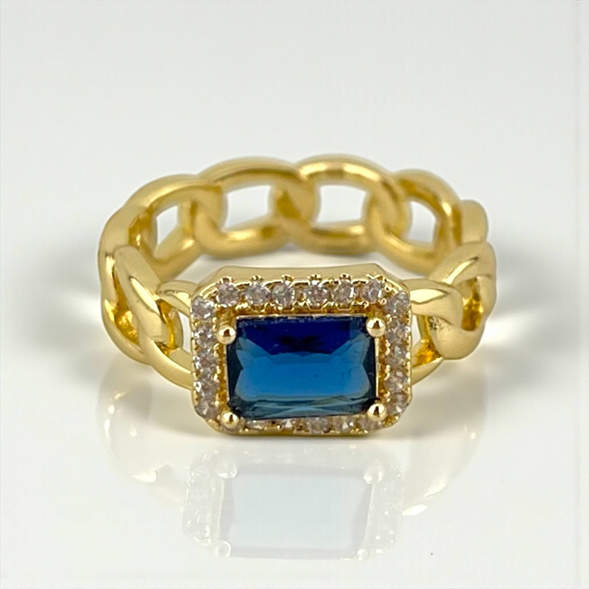 Royal Chain Gem Ring – Multiple Colors