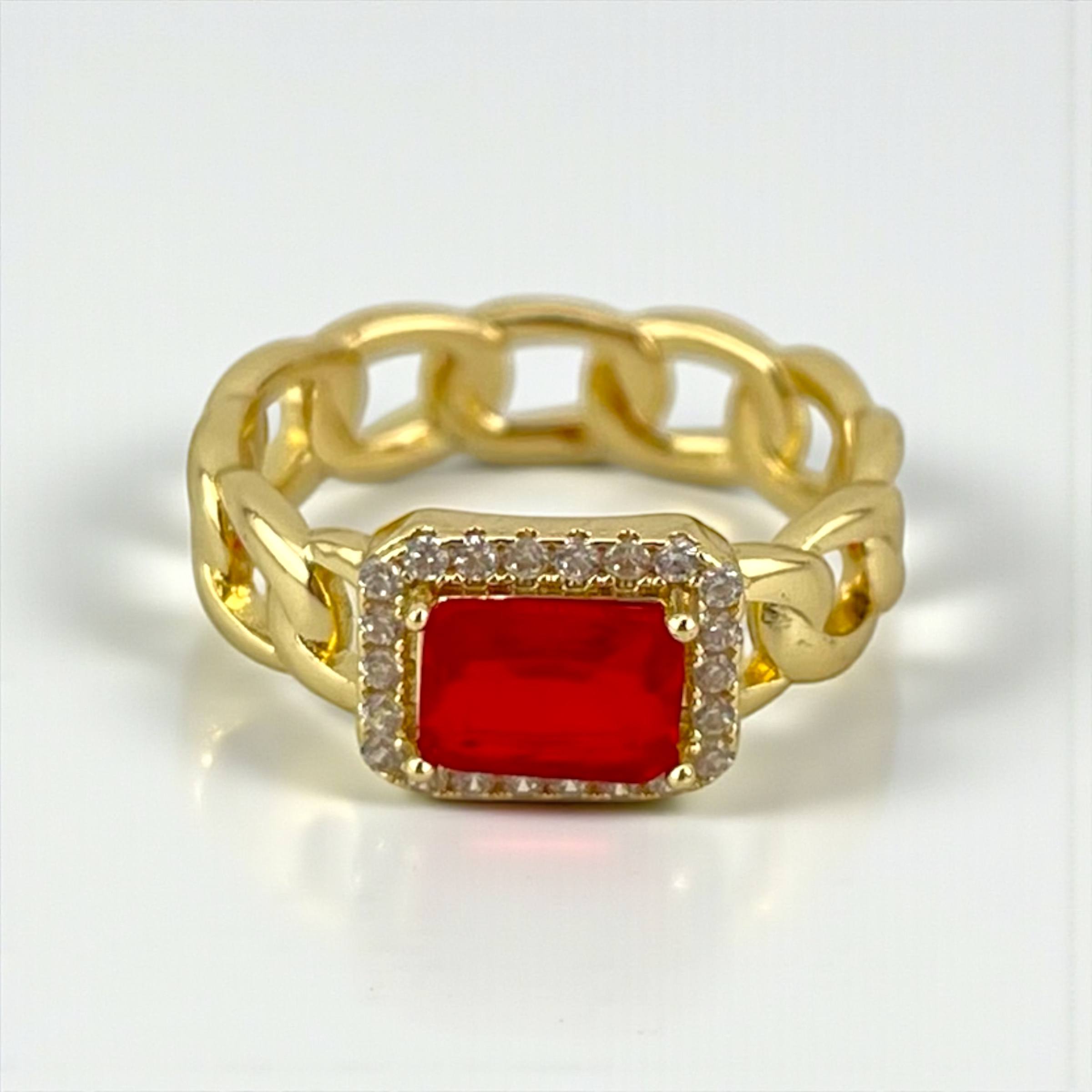 Royal Chain Gem Ring – Multiple Colors