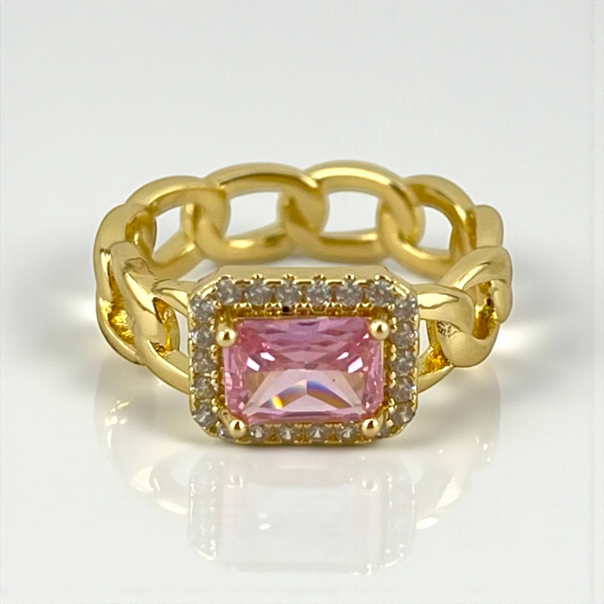 Royal Chain Gem Ring – Multiple Colors