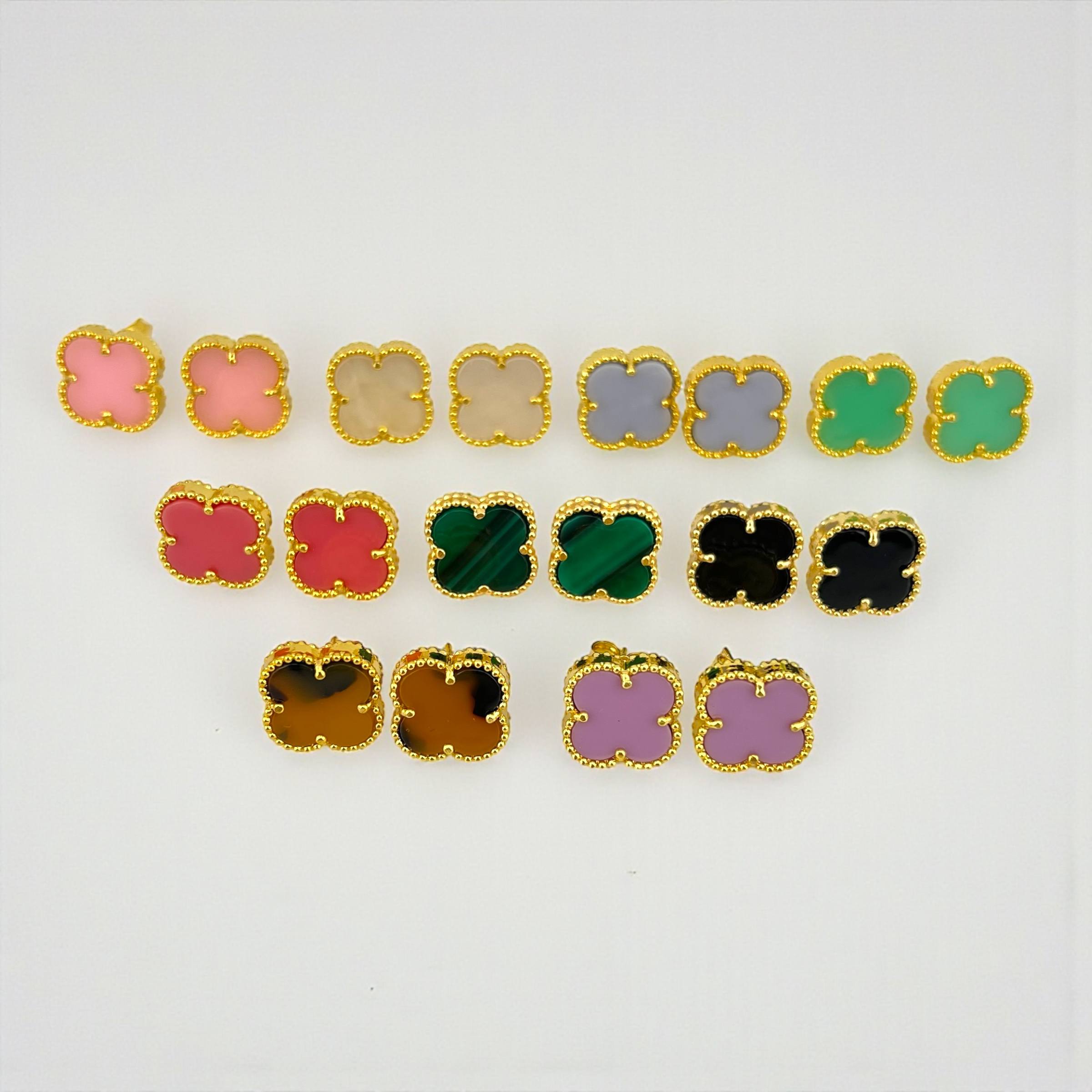 Vancleef Stud Earrings – Multi-Color Collection