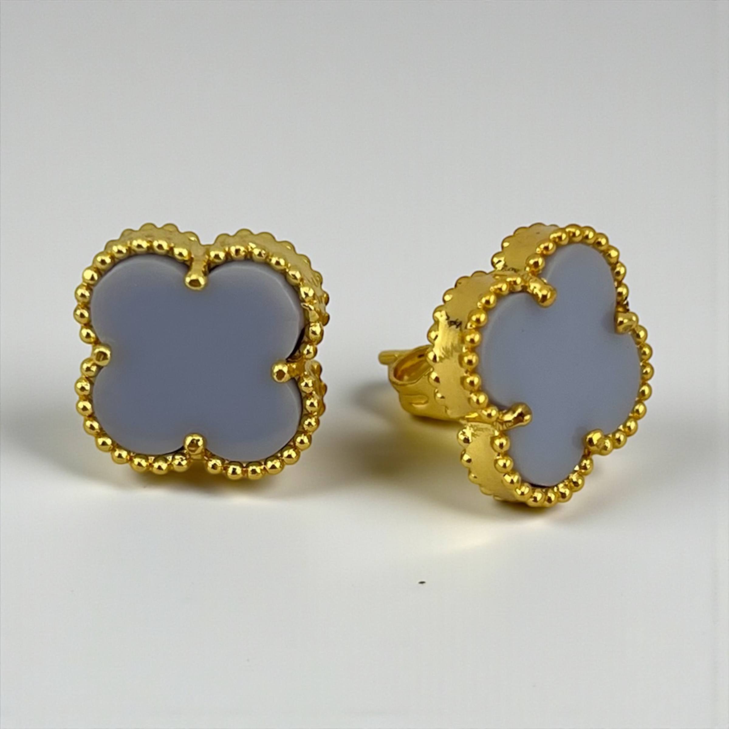 Vancleef Stud Earrings – Multi-Color Collection