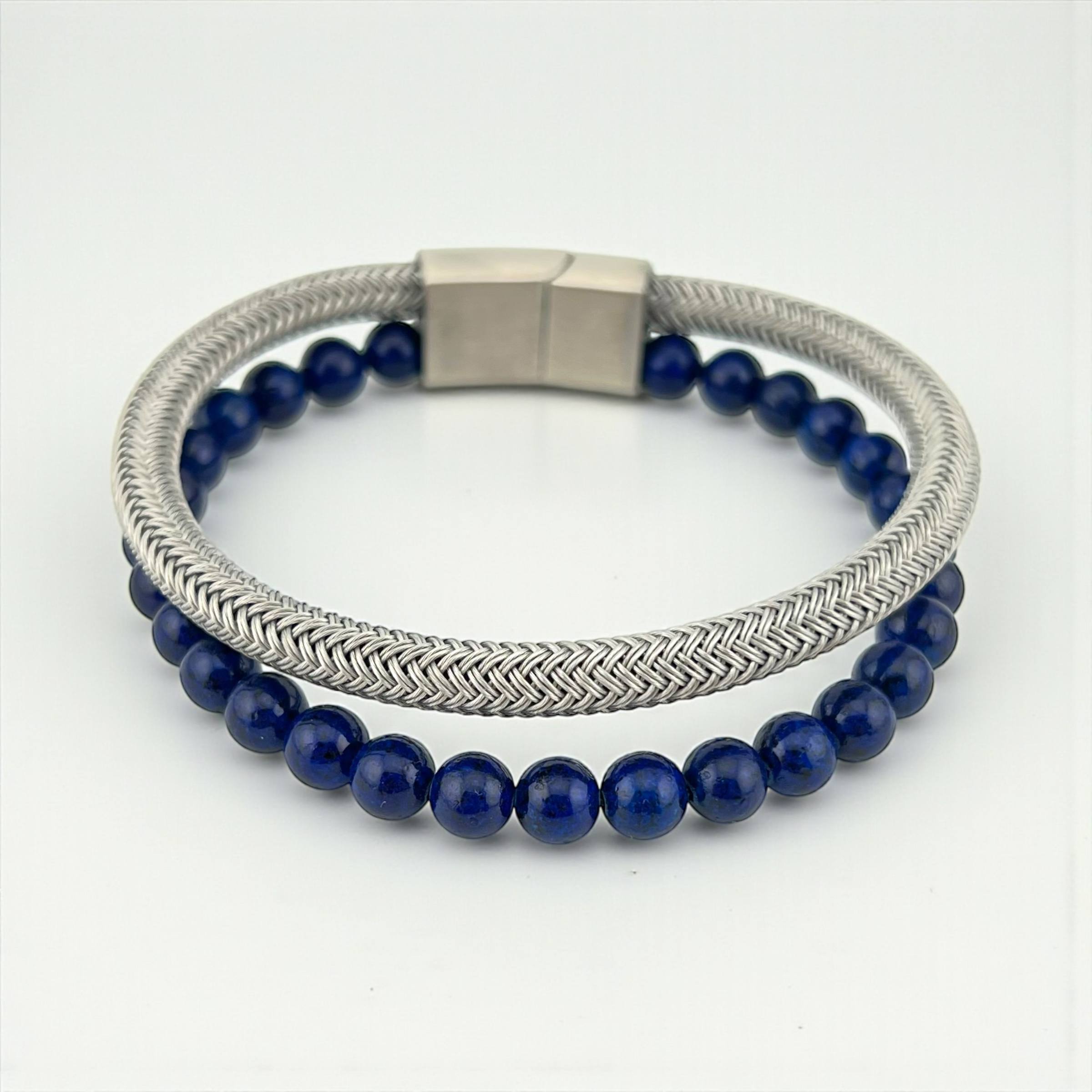 🐅 Tiger Eye & Steel Braided Men's Bracelet – Dual Power Look