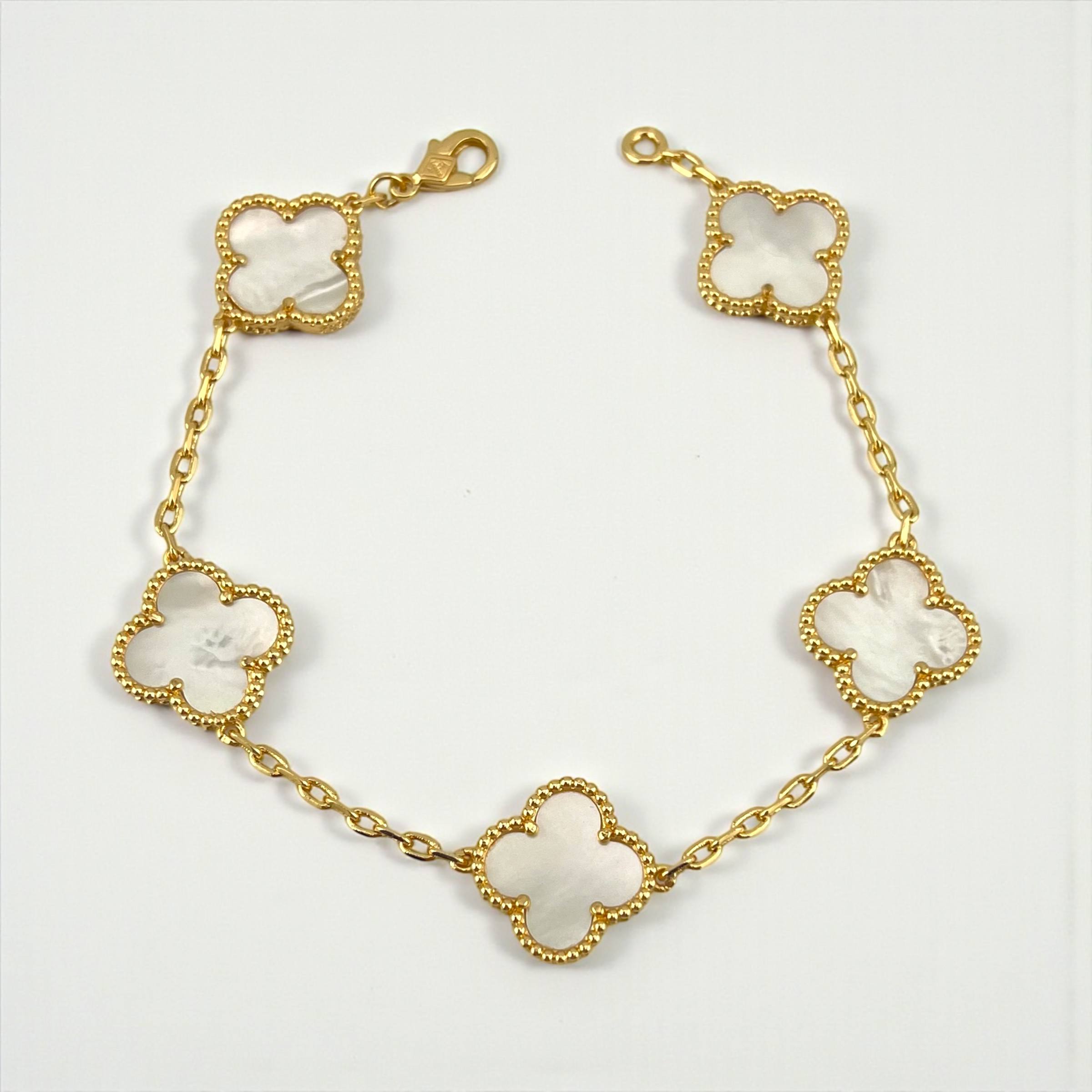 Vip seda VanCleef Elegance Bracelet – 18K Gold-Plated with Colorful Enamel