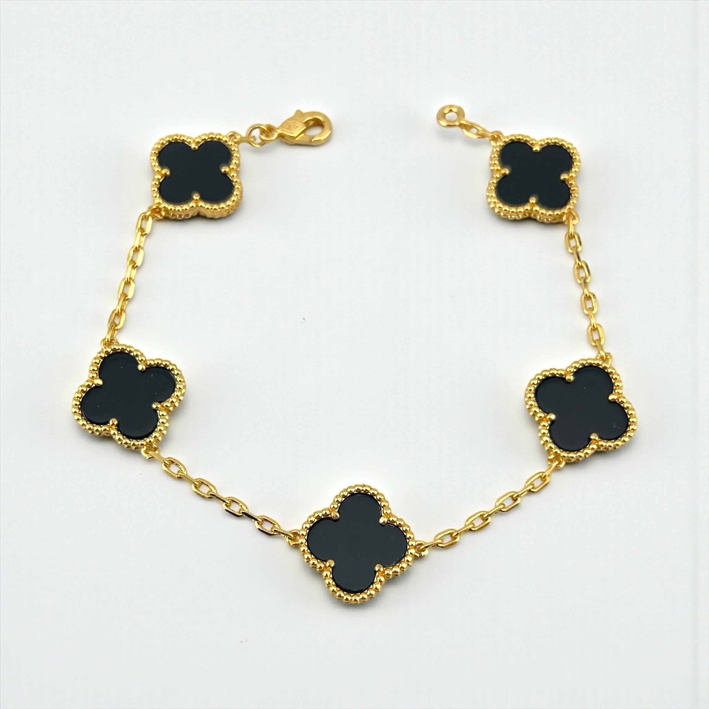 Vip seda VanCleef Elegance Bracelet – 18K Gold-Plated with Colorful Enamel