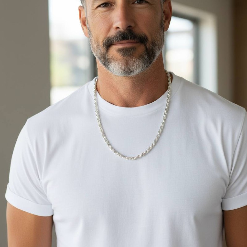 Silver 925 Corda Twisted Rope Chain