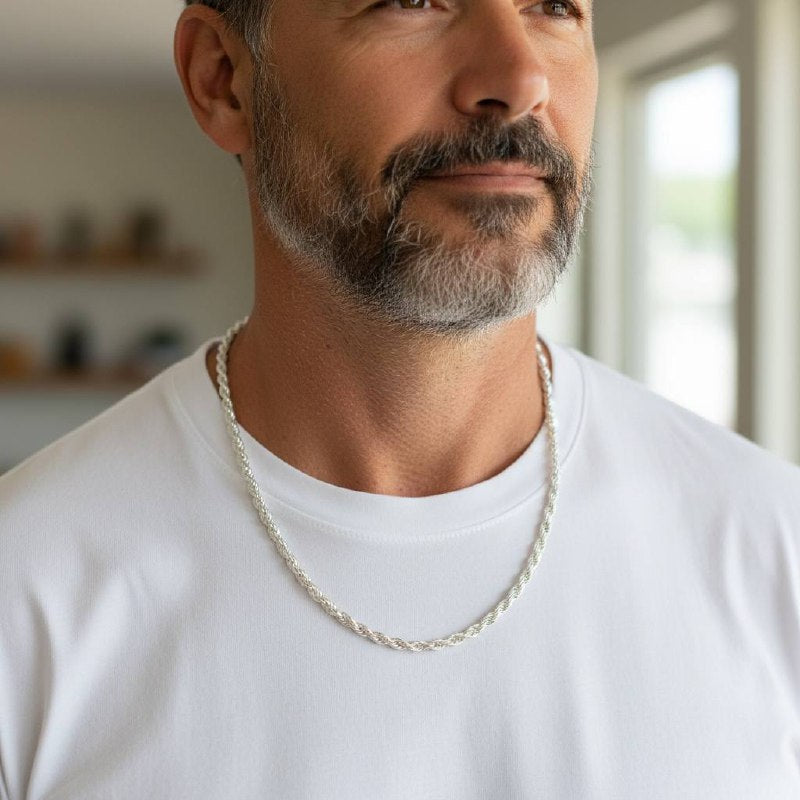 Silver 925 Corda Twisted Rope Chain