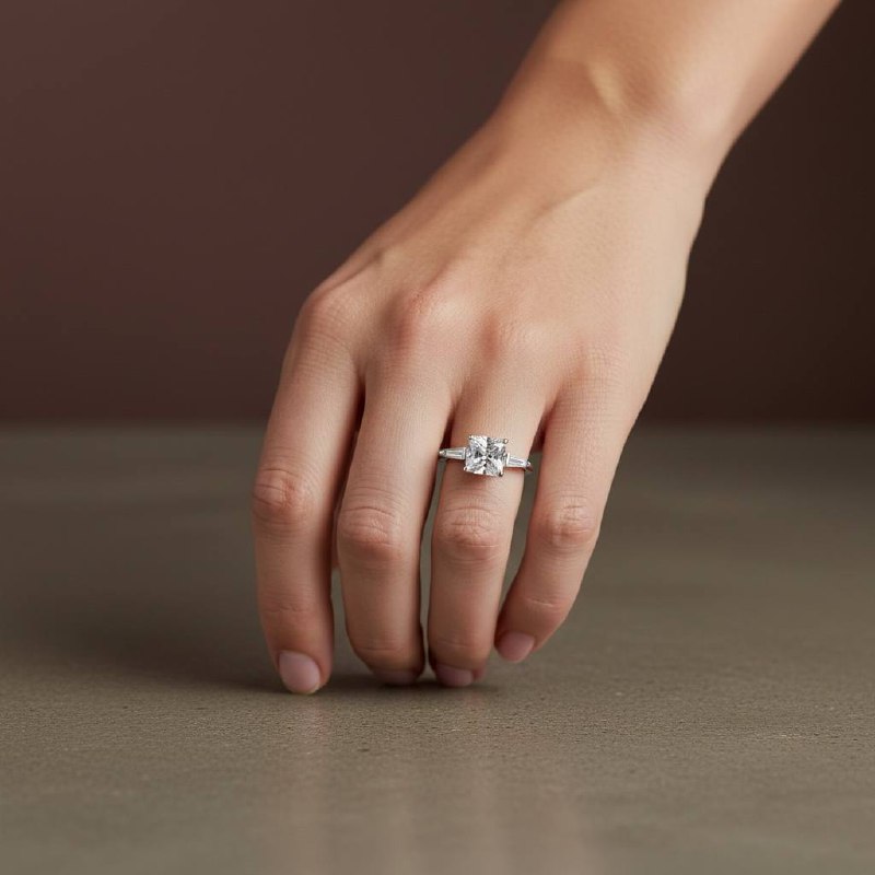 Silver 925 Grace solitaire Ring – Silver Princess-Cut Elegance