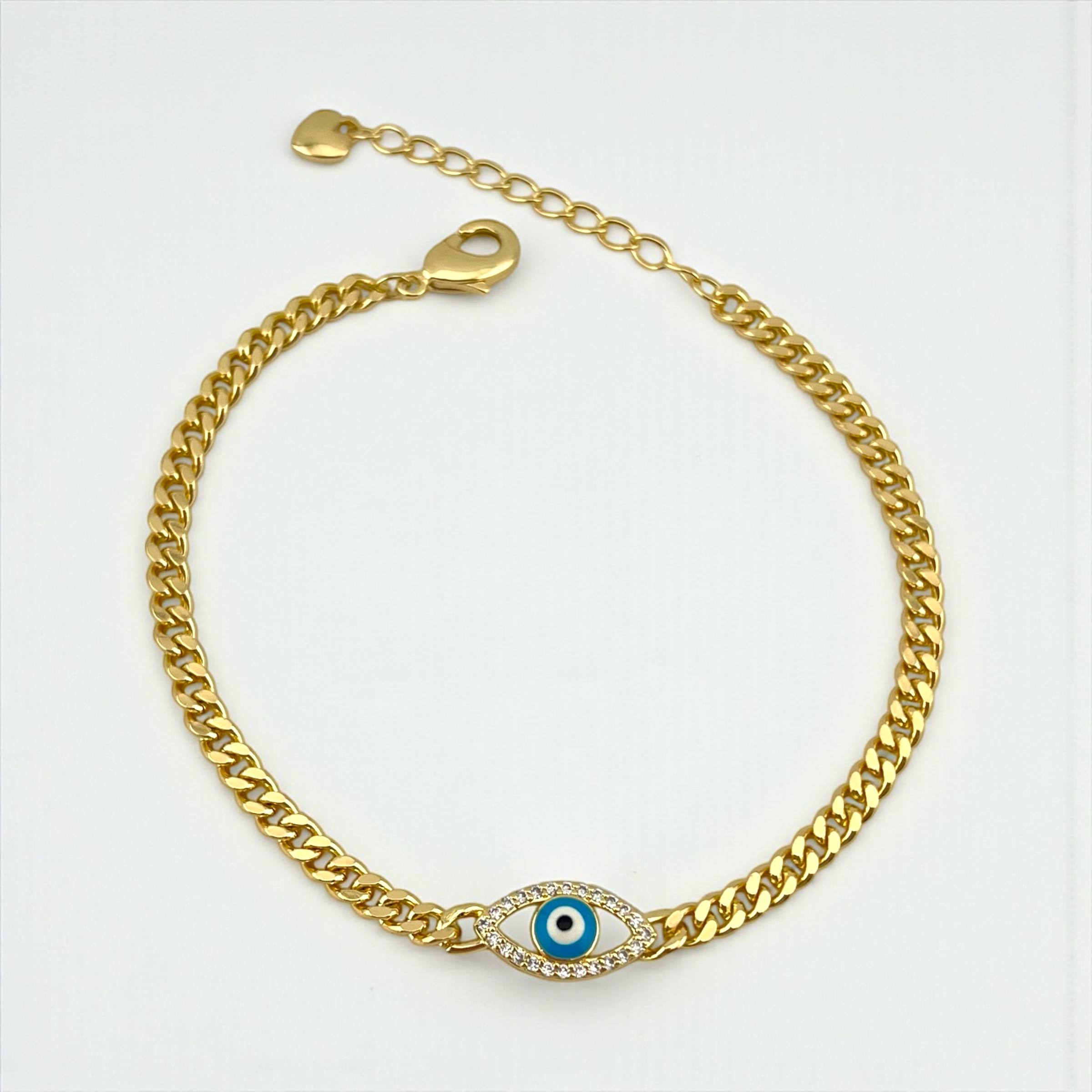 ✨ Evil Eye Chain Bracelet – Protection Meets Elegance
