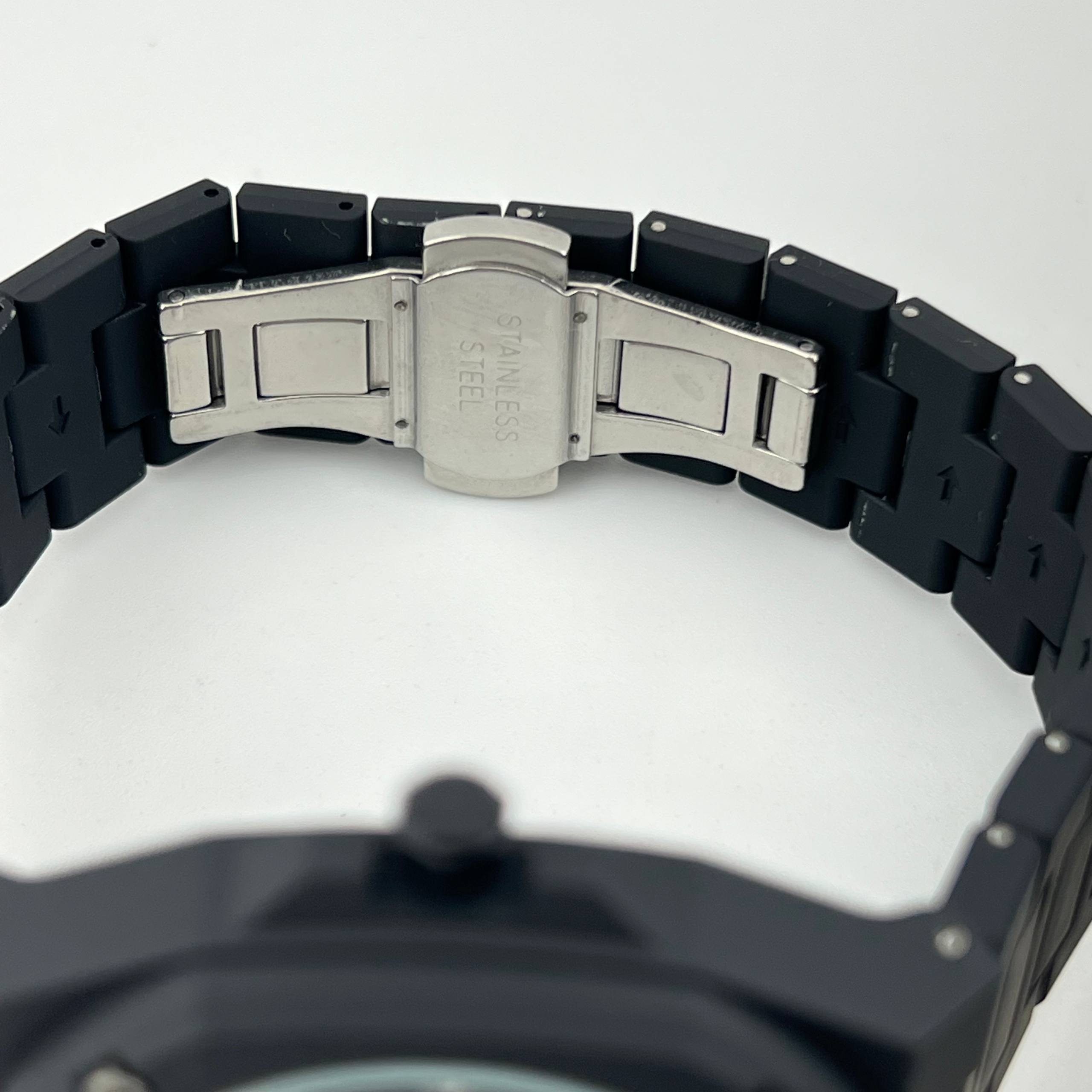 ⌚Audemars piguet All-Black Stainless Steel Watch – Bold & Minimal