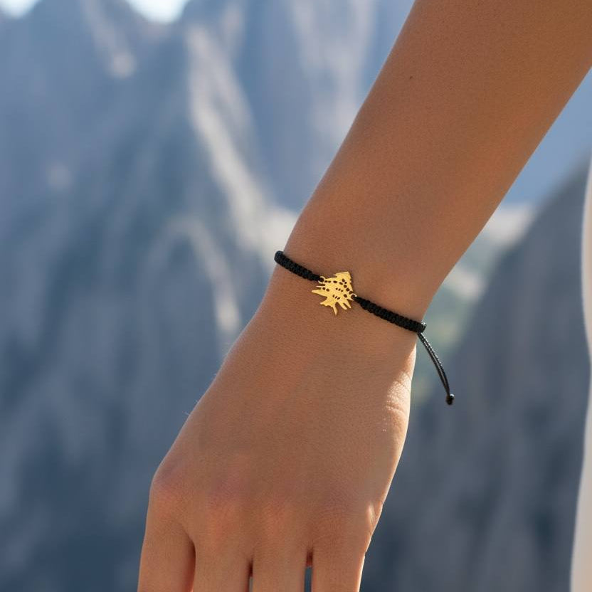 Arz chambala Cedar Tree Adjustable Cord Bracelet – Symbolic & Minimal ✨