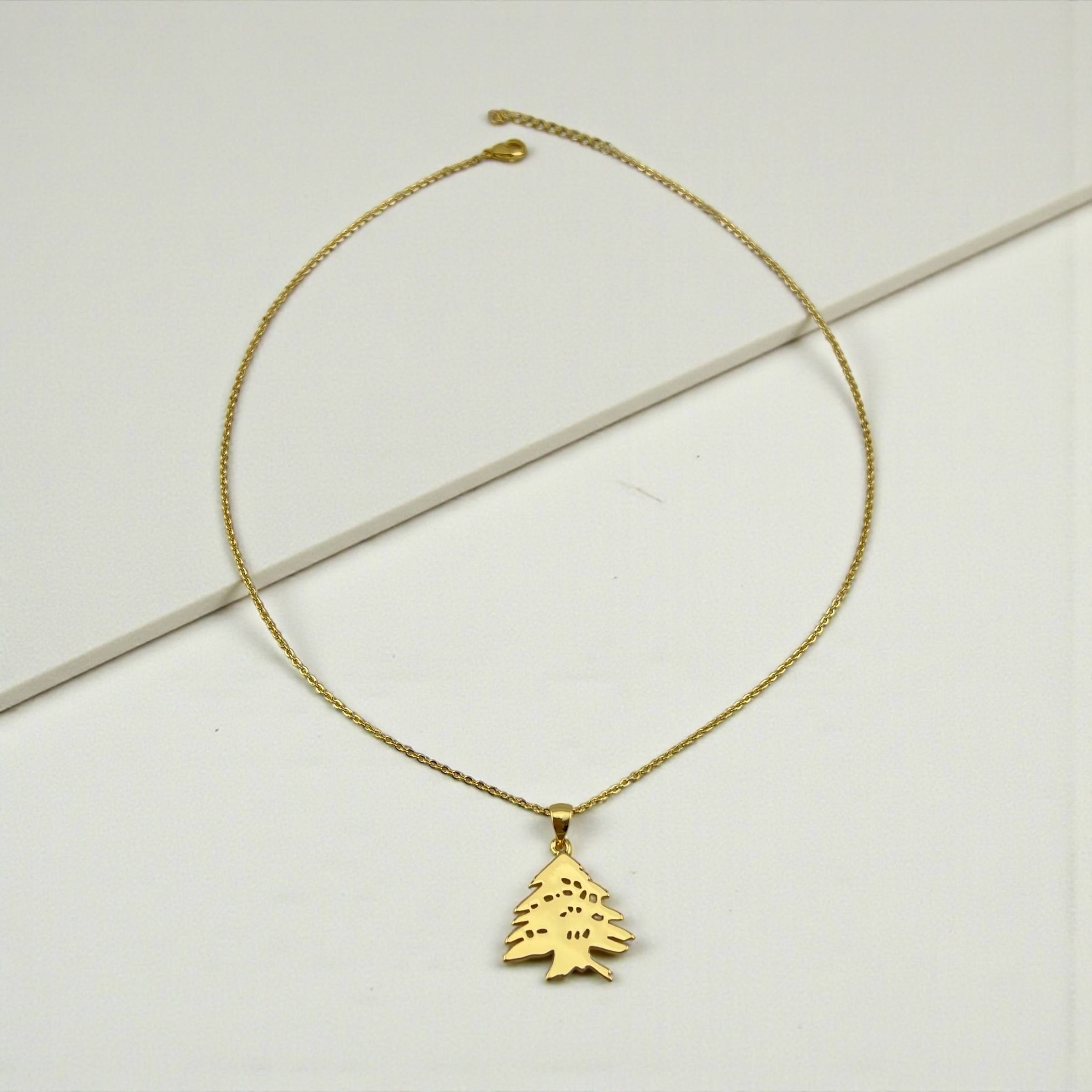 Lebanese small arz Cedar Tree Pendant Necklace – Elegant & Meaningful ✨