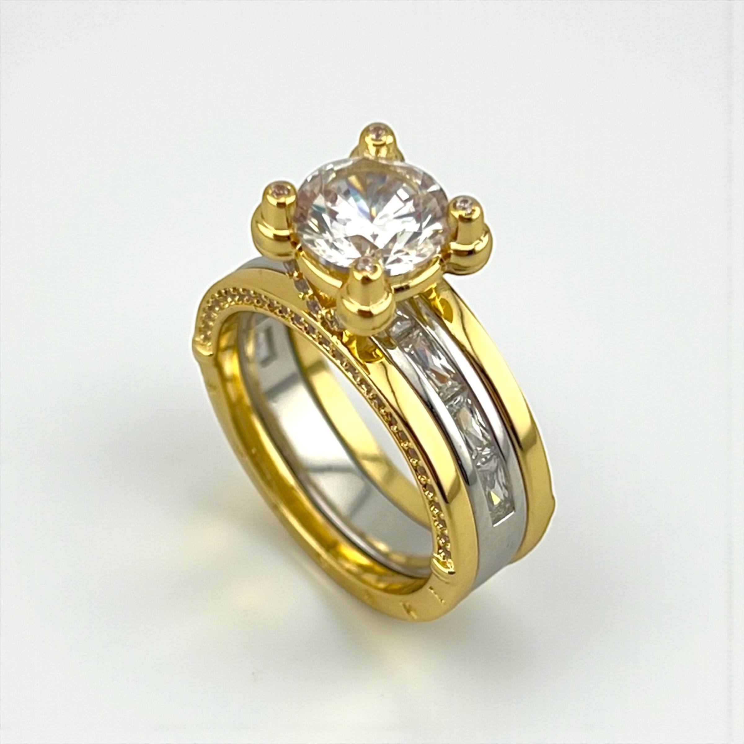 Bvulgari Dual-Band Ring – Gold & Silver