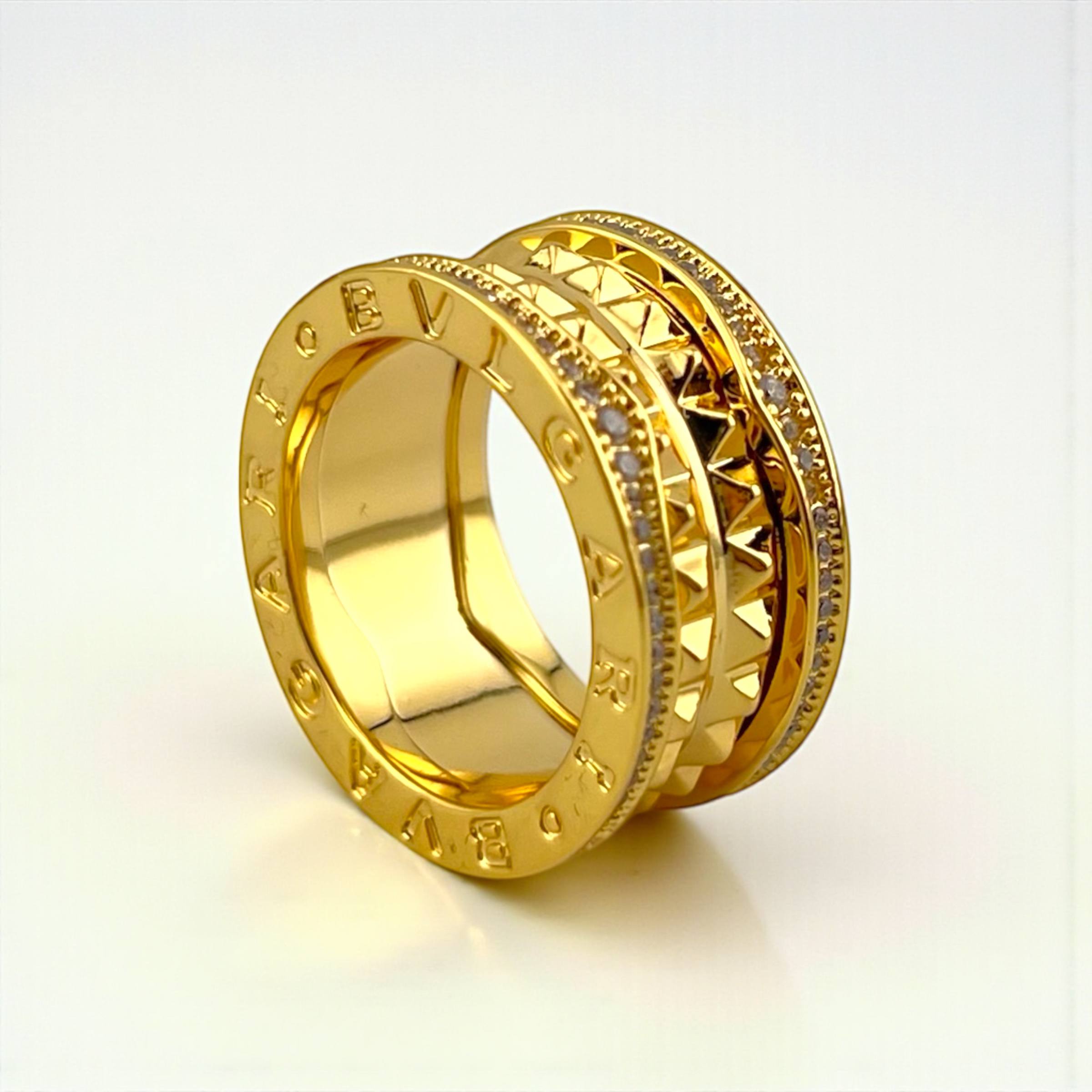 Bvulgari-Inspired Studded Band Ring