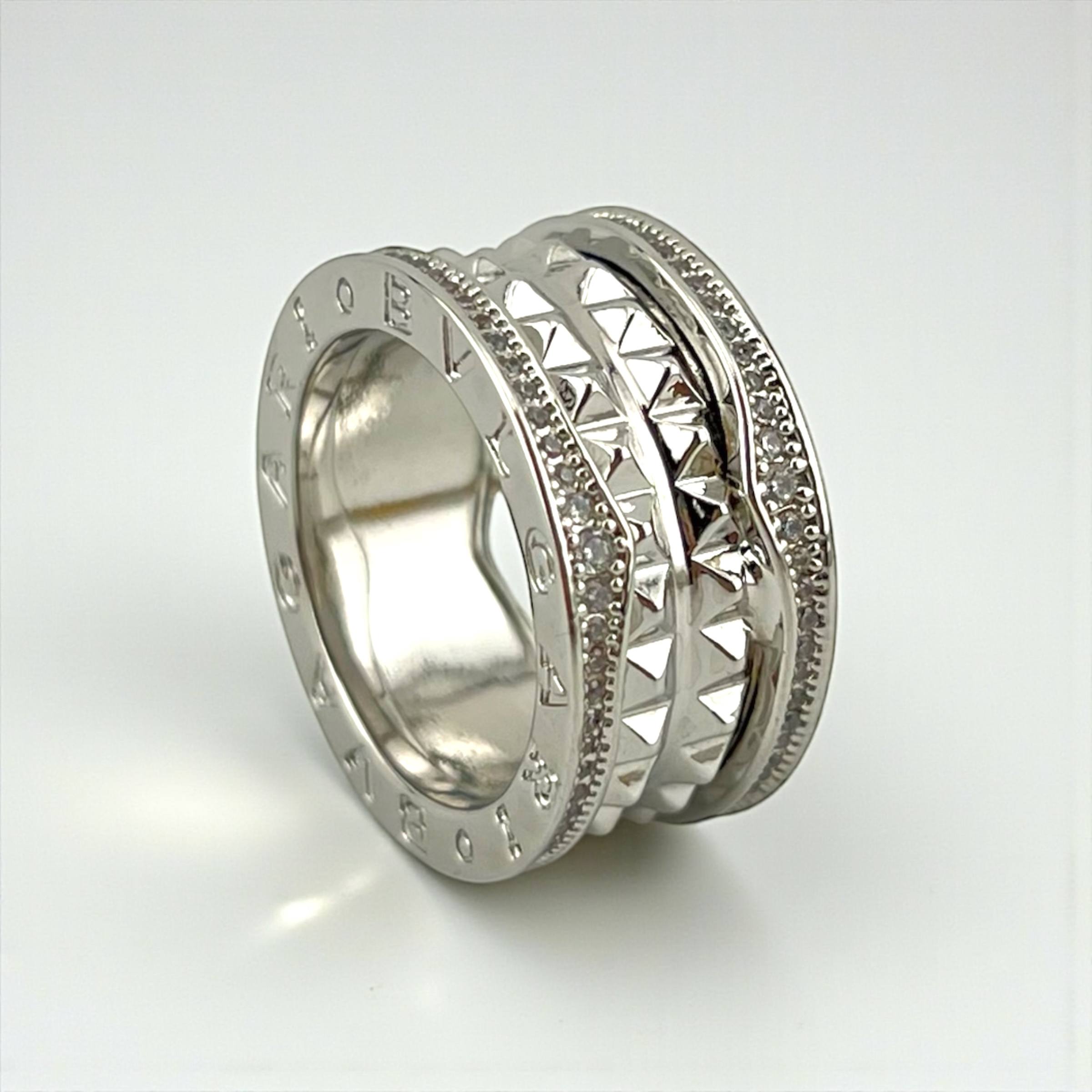 Bvulgari-Inspired Studded Band Ring