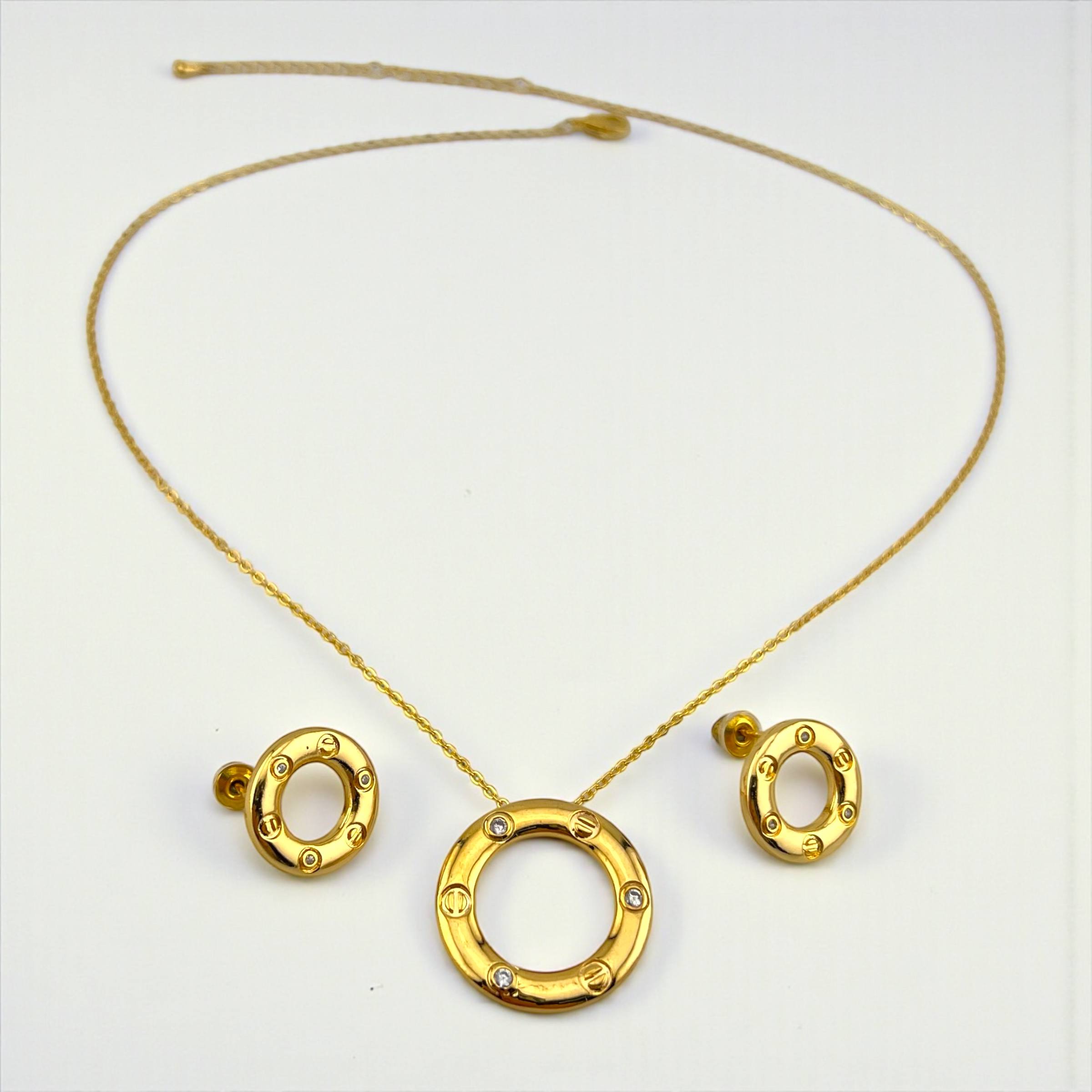 Golden cartier Screw Circle Set