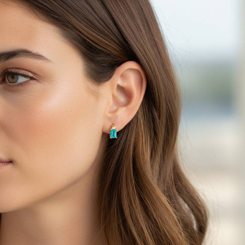 Gemstone Glow Huggie Hoop Earrings