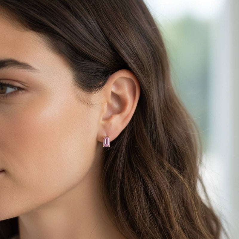 Gemstone Glow Huggie Hoop Earrings