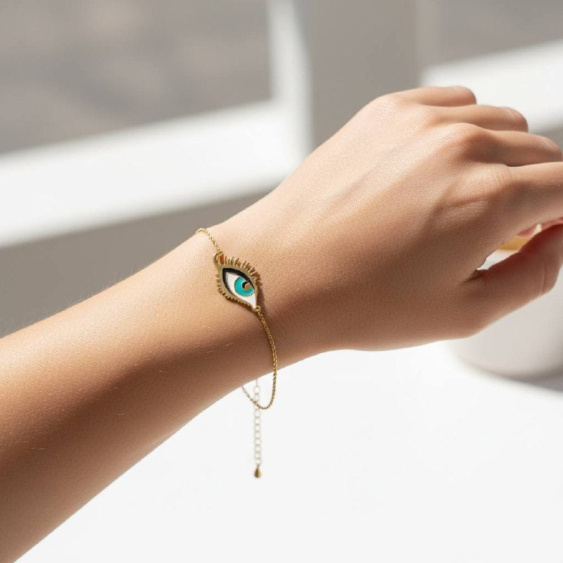 Haifa's eye Bracelet – Gold-Plated Evil Eye Charm