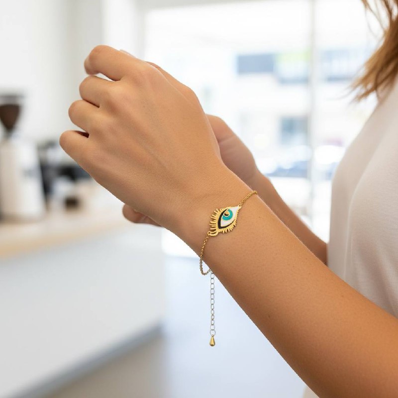 Haifa's eye Bracelet – Gold-Plated Evil Eye Charm