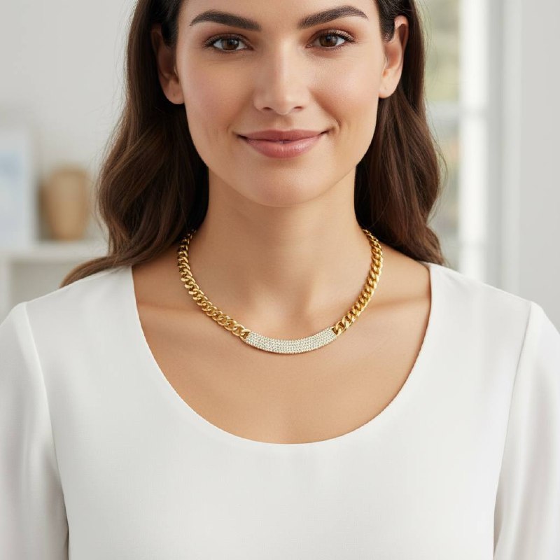 Cuban strip Glow Bar Necklace