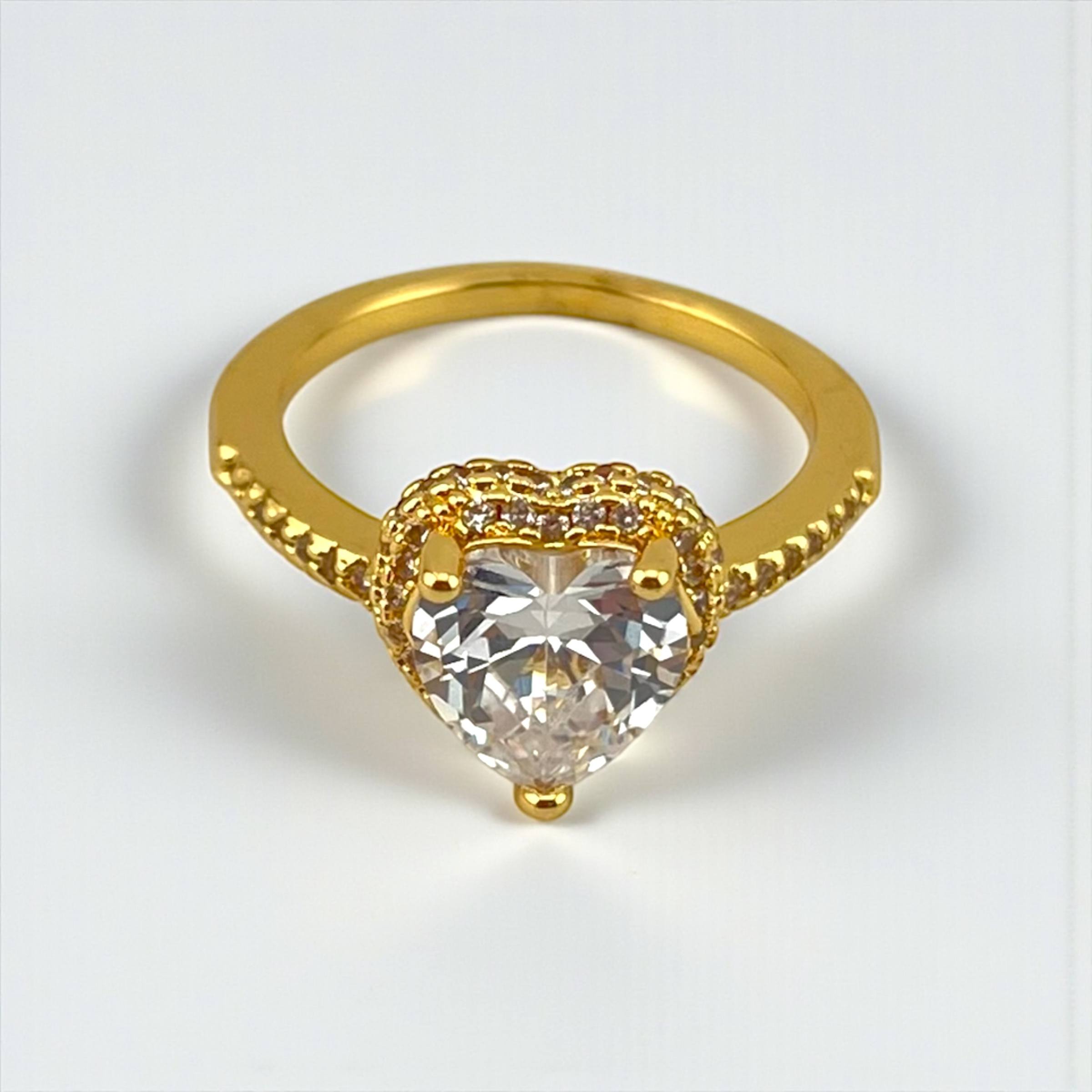 Pandora Crystal Heart Solitaire promise Ring