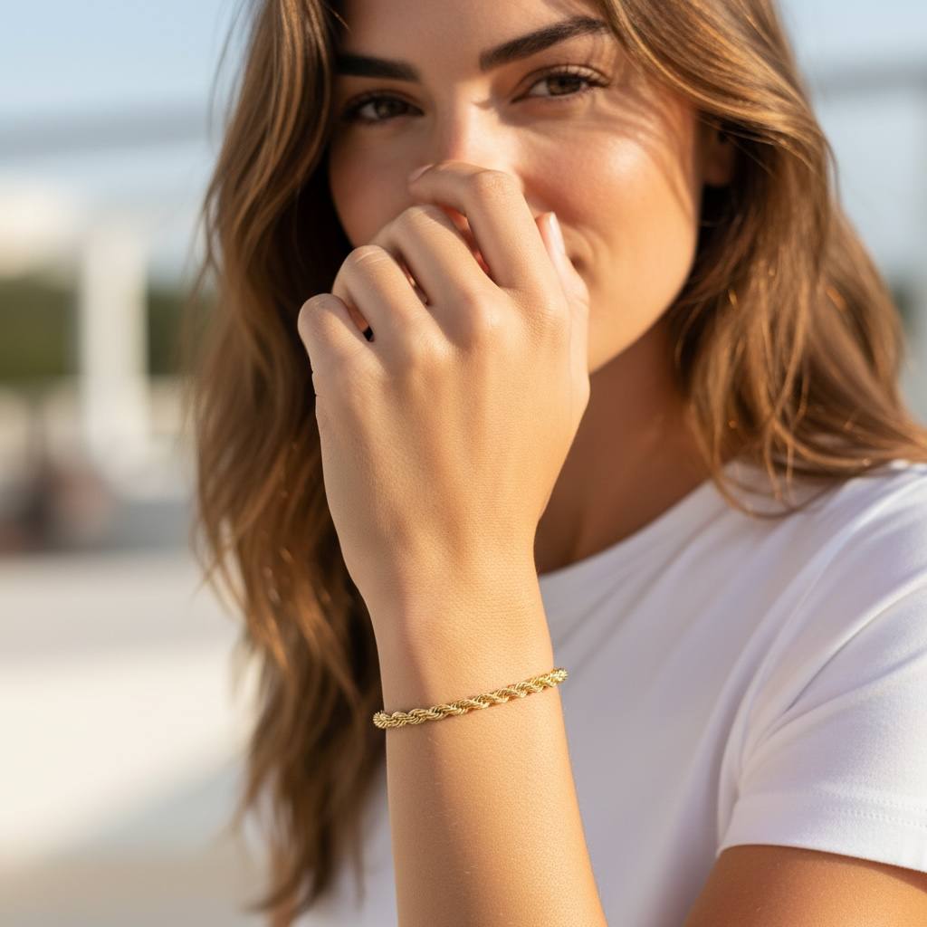 Braided twisted Rope Chain Bracelet (17cm) β¨