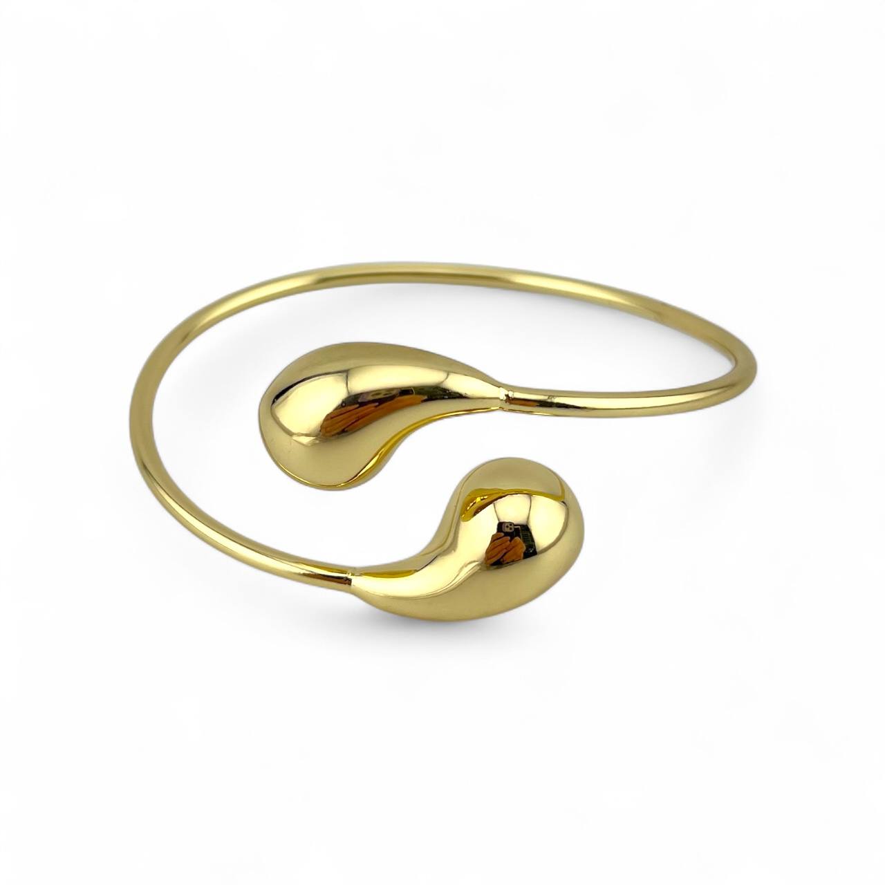 Tear drop Golden Flow” Open Cuff Bangle