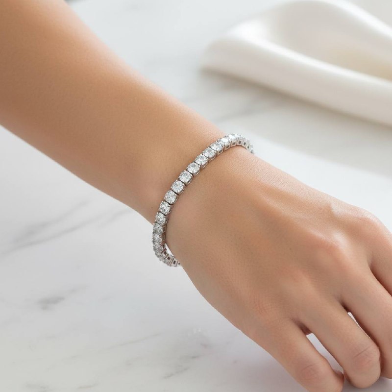 Crystal thick Tennis Bracelet – Silver & Gold Editions