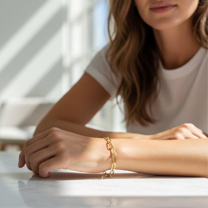 Thick PAPER CLIP blank Bracelet – 18K color