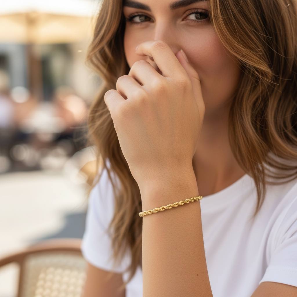 Braided twisted Rope Chain Bracelet (17cm) β¨