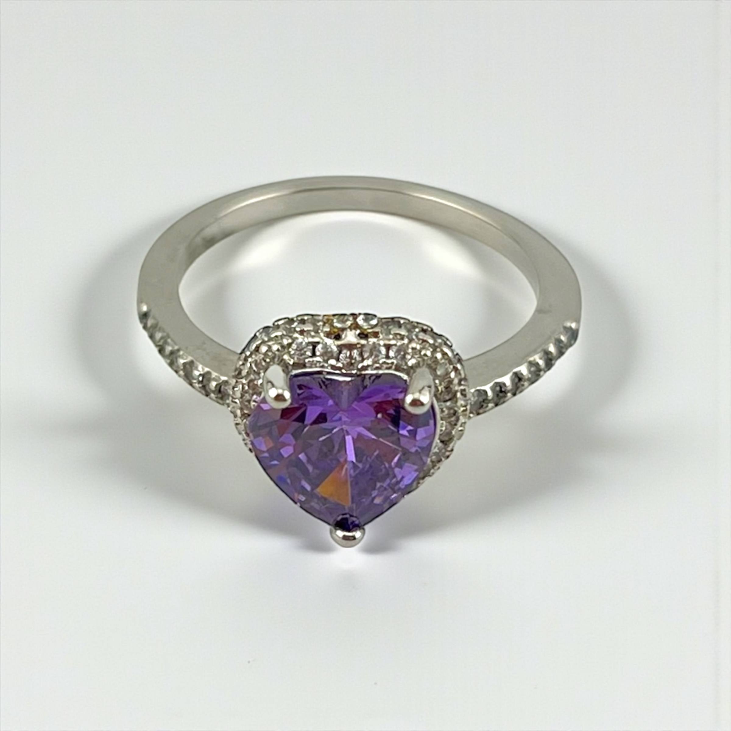 Pandora Crystal Heart Solitaire promise Ring