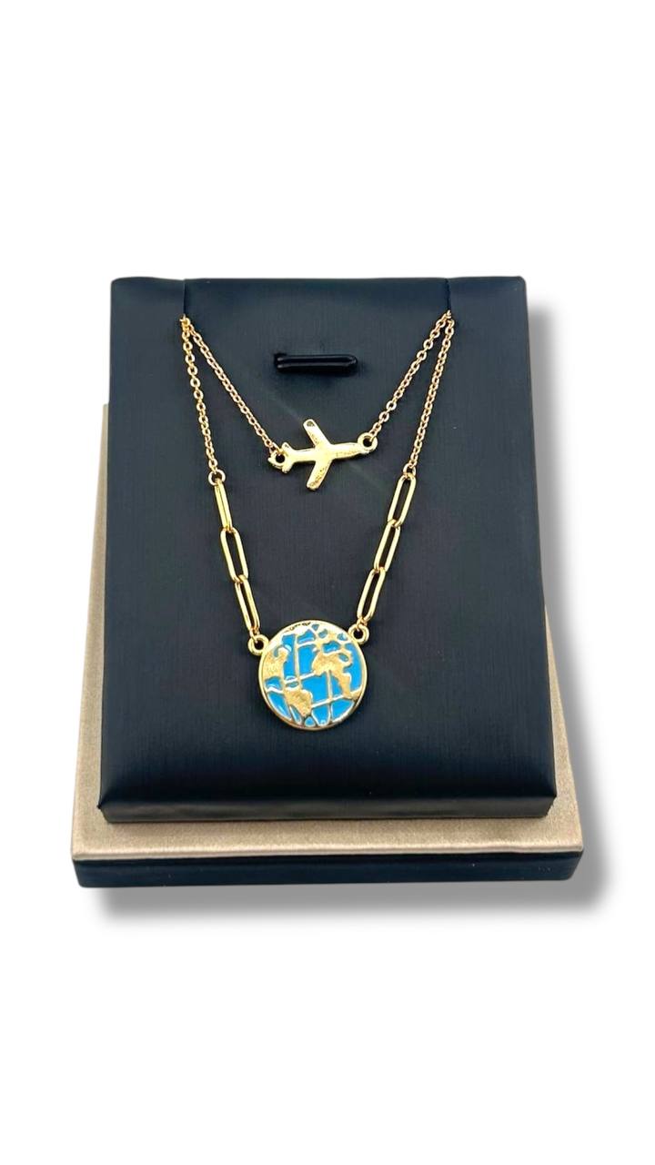 Fly Me Away – Double-Layer Gold Necklace