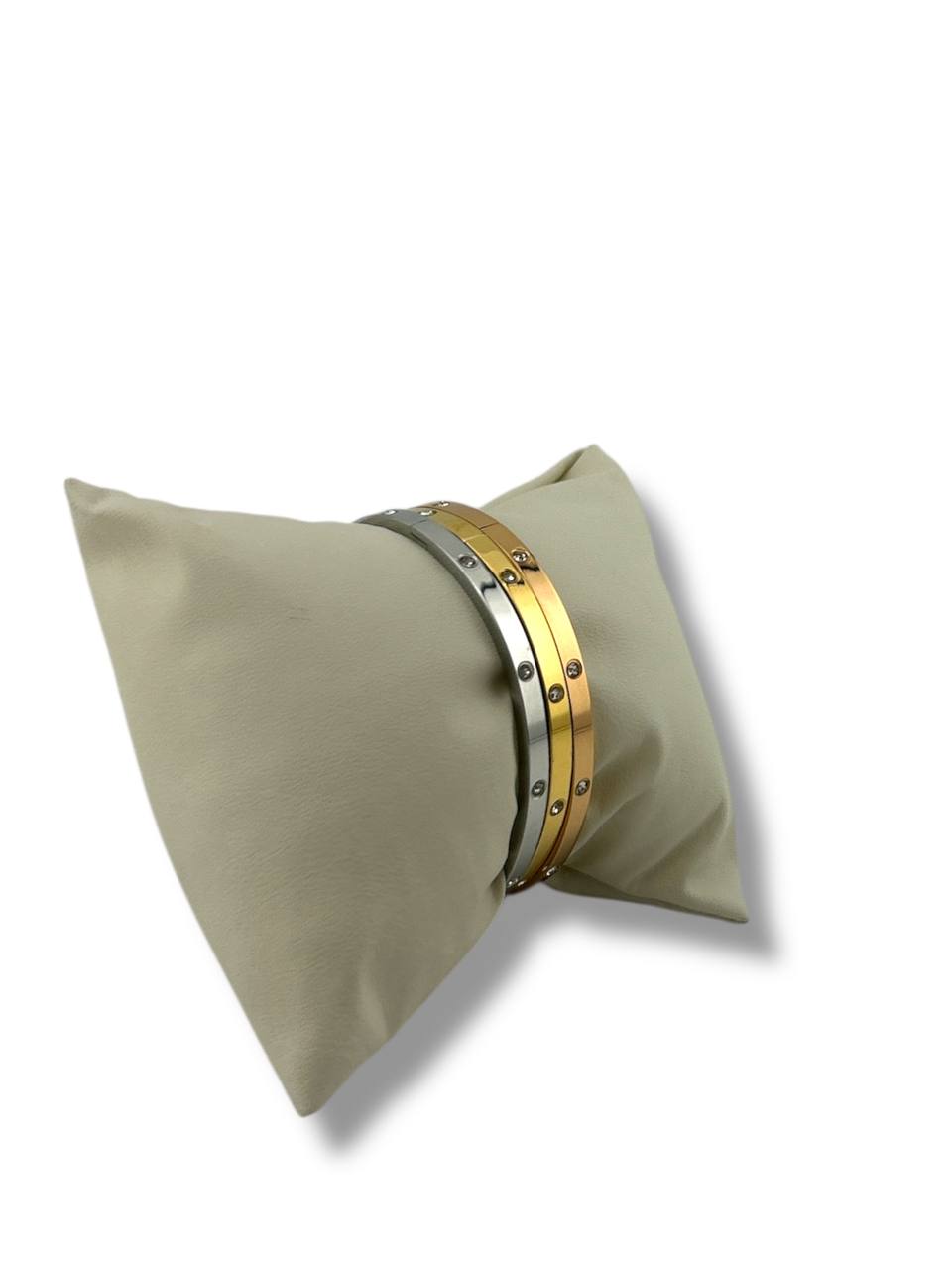 Sleek Bond Bangles – Trio Edition (Gold, Rose, Silver)