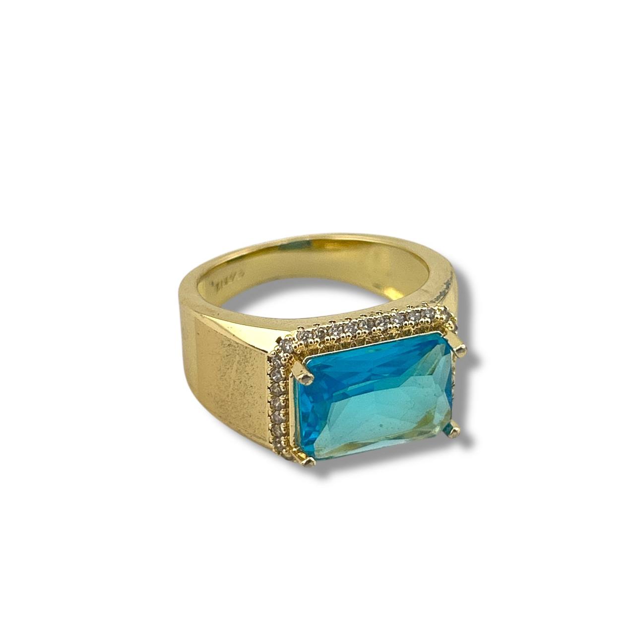 Bold Luxe Gem Ring – Blue & Green