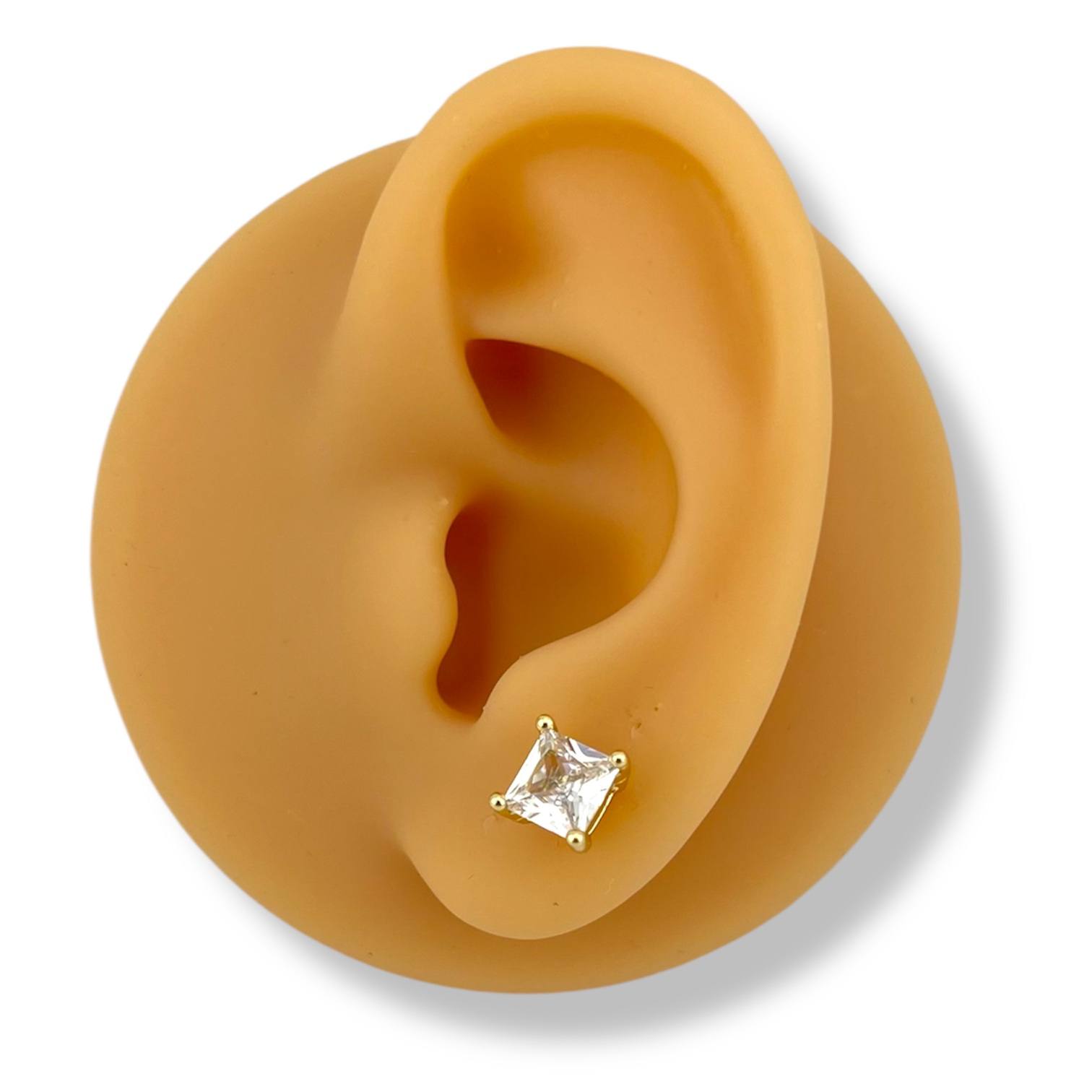 Square-Cut Stud gold Earrings – Gold Plated & Hypoallergenic