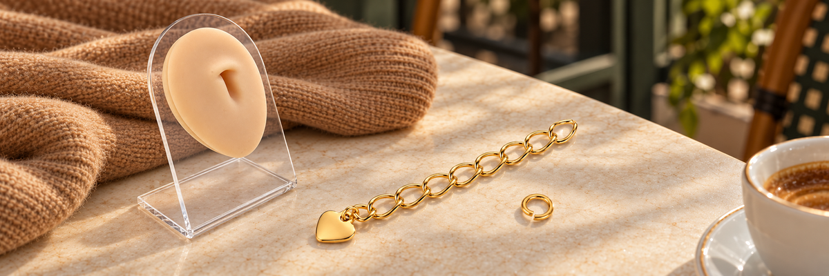 Poshewix Jewelry Accessories collection styled on a warm café table with camel knit